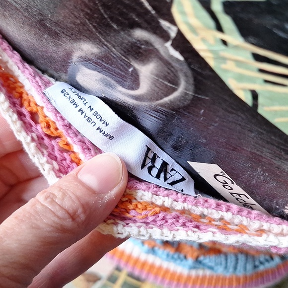 Zara crochet knit cropped tank top size Medium - Picture 7 of 10